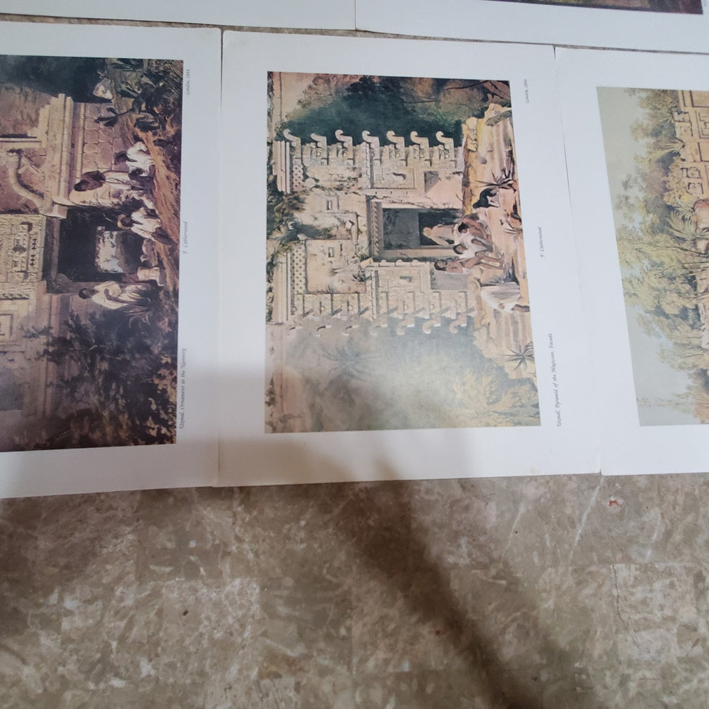 Lot of 9 Art Prints of Ruins and Temples