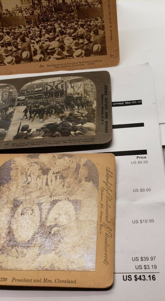 1901 President McKinley, Funeral Procession Cleveland White House Stereoview