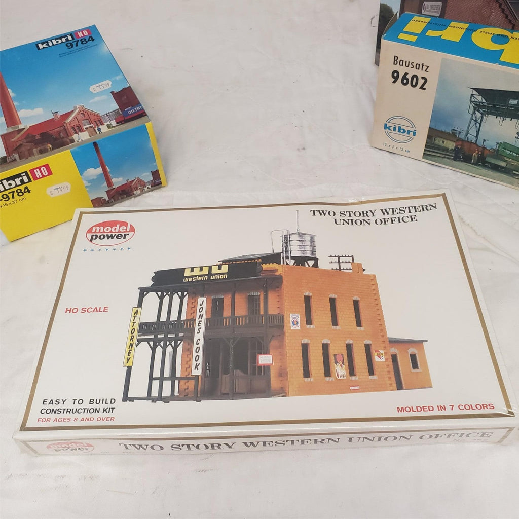 Lot of 4 Vintage HO Scale9784,9602,9782 Kibri Model Power Western Union Building