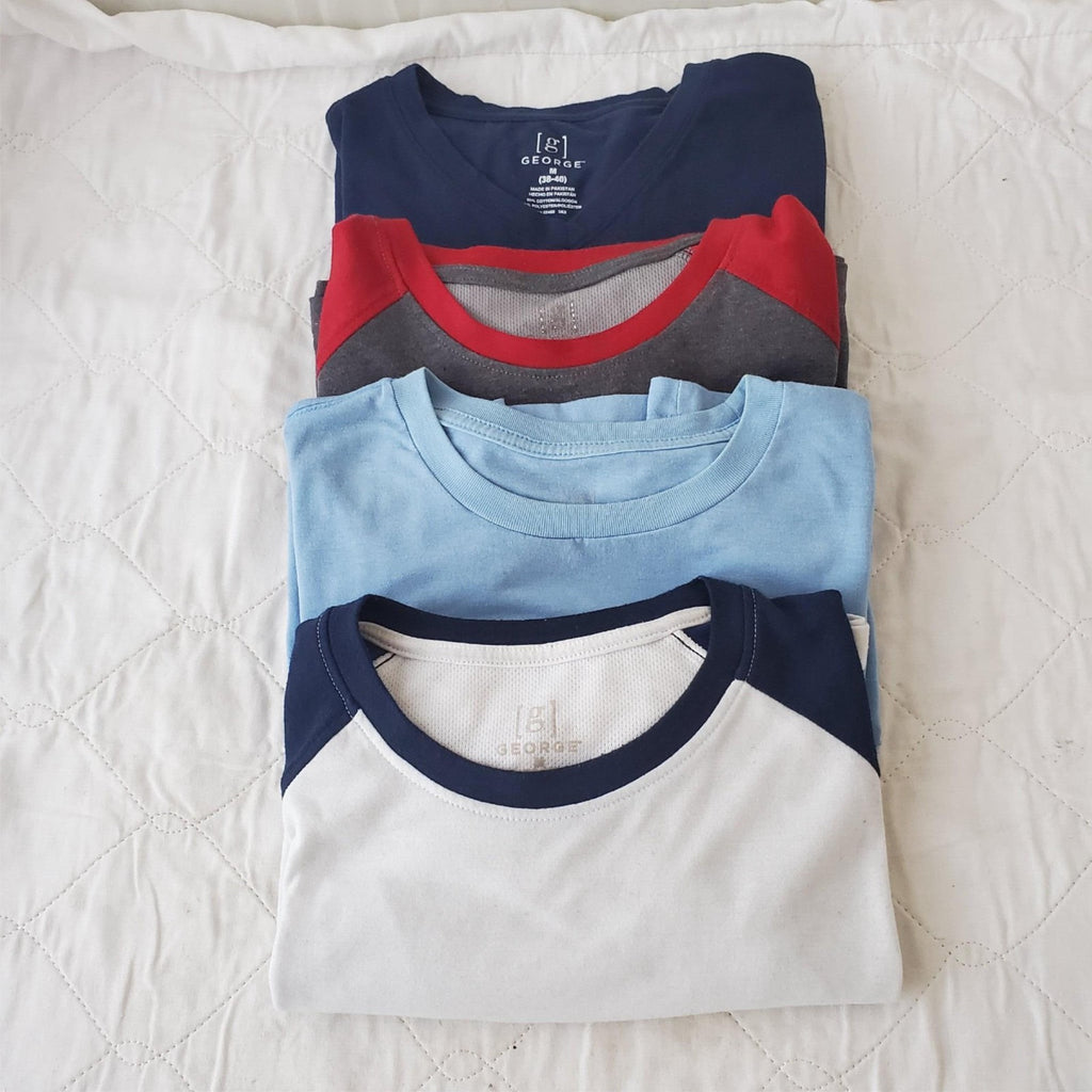 Lot of 4 Assorted Size M 38-40  GEORGE Dry Fit Short Sleeve Shirt Mens 