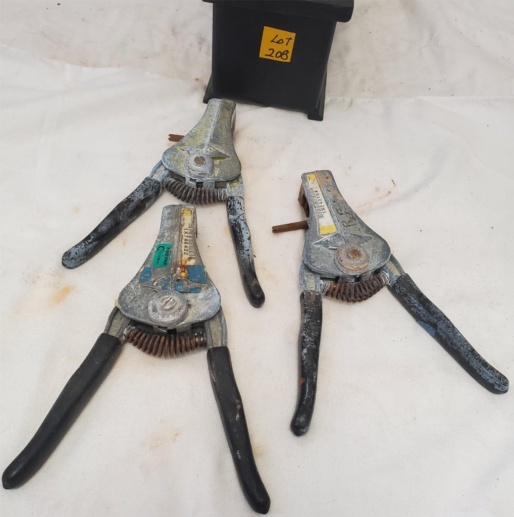 Lot of 3 Electrical Wire Stripper Spring-Loaded Tool LOT-208