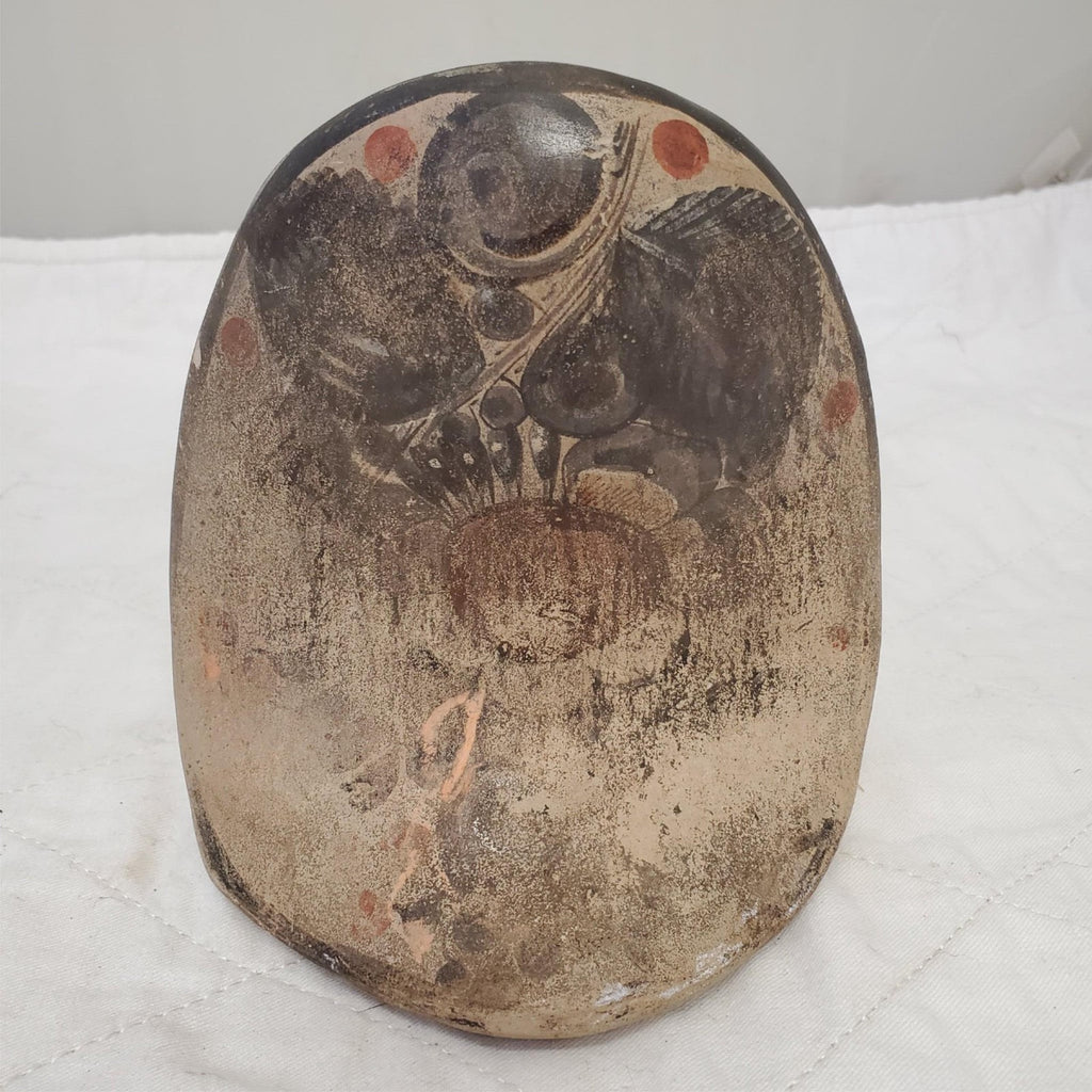 Vintage Tonala Mexican Folk Art Pottery Owl Figurine