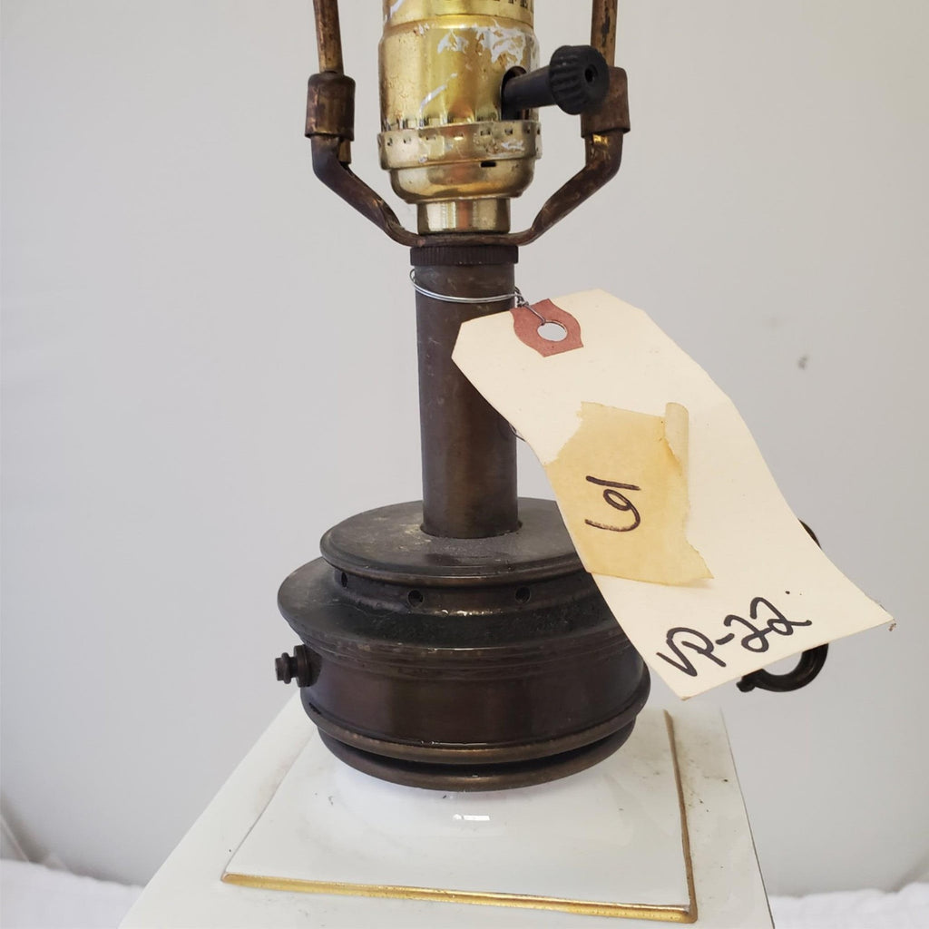 Vintage Stiffel White Porcelain and Brass Table Lamp A4