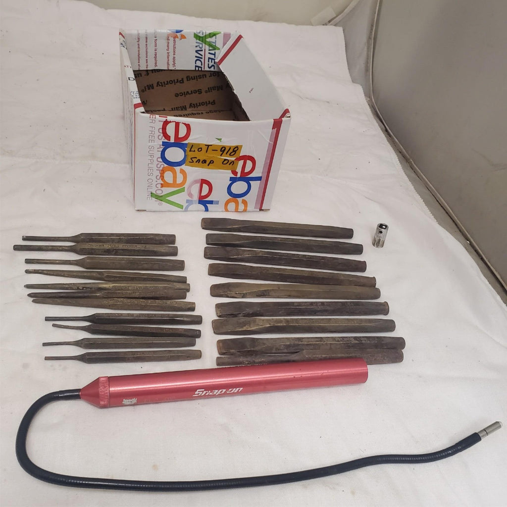 Lot of 22 Snap-on Piece Pin, Starter Punch Set, Flashlight Bulb & Switch LOT-918
