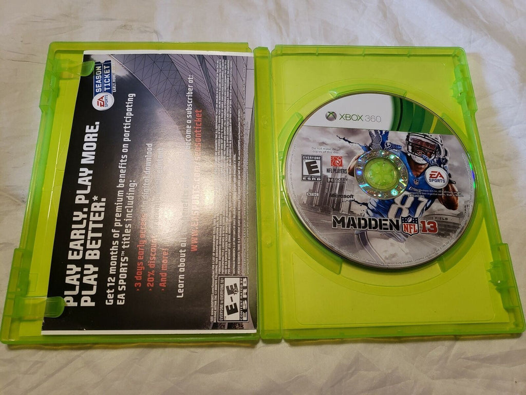 Madden NFL 13 (Microsoft Xbox 360, 2012) NFL Players EA Sports Game Disc