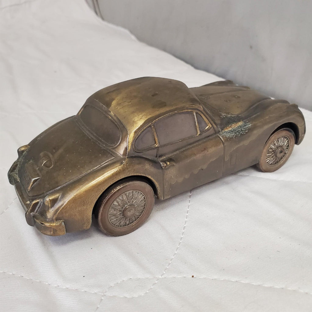 Vintage 1955 Banthrico Inc. Jaguar Cast Metal Car Coin Bank
