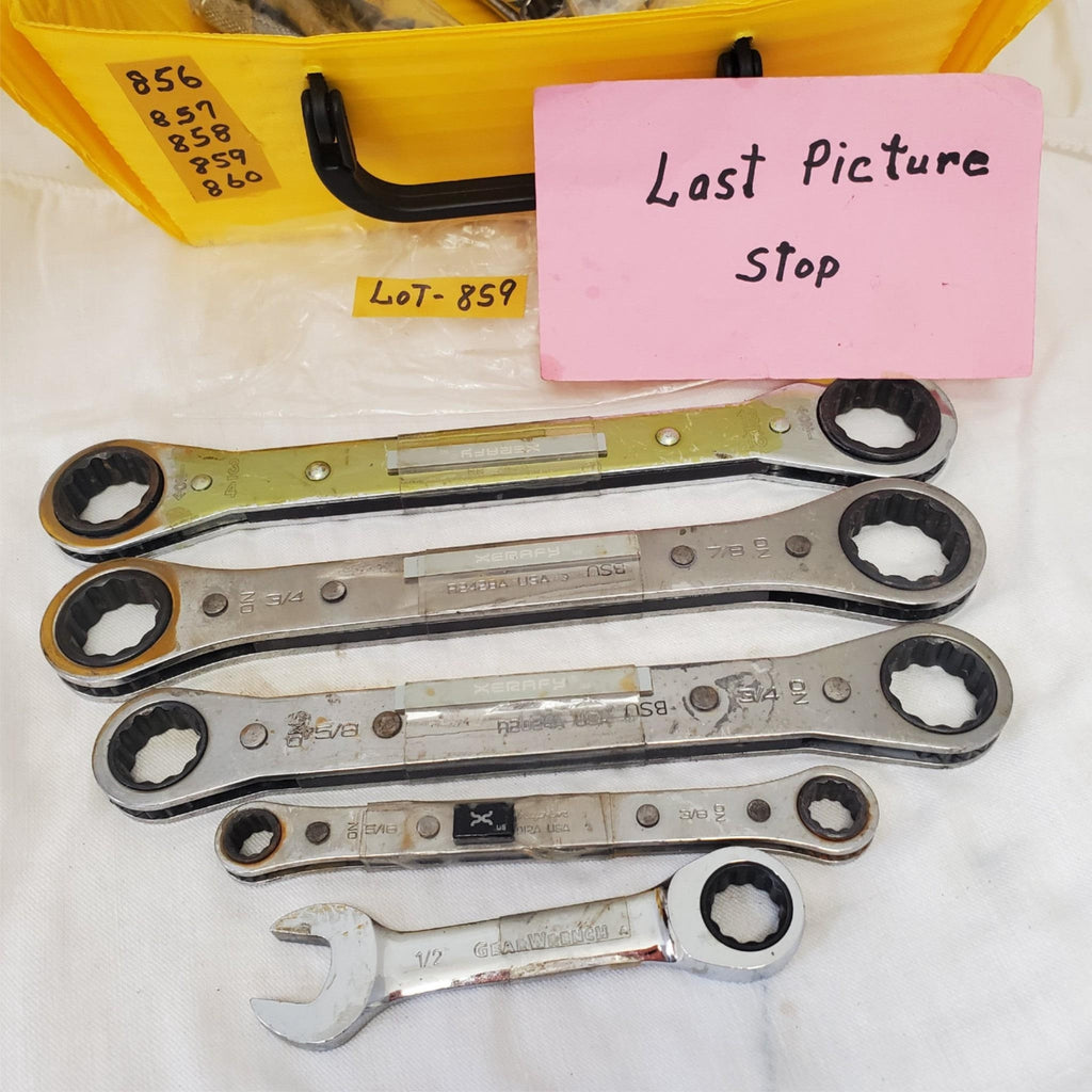 Lot of 5 Assorted Ratchet Box End Wrench Set LOT-859