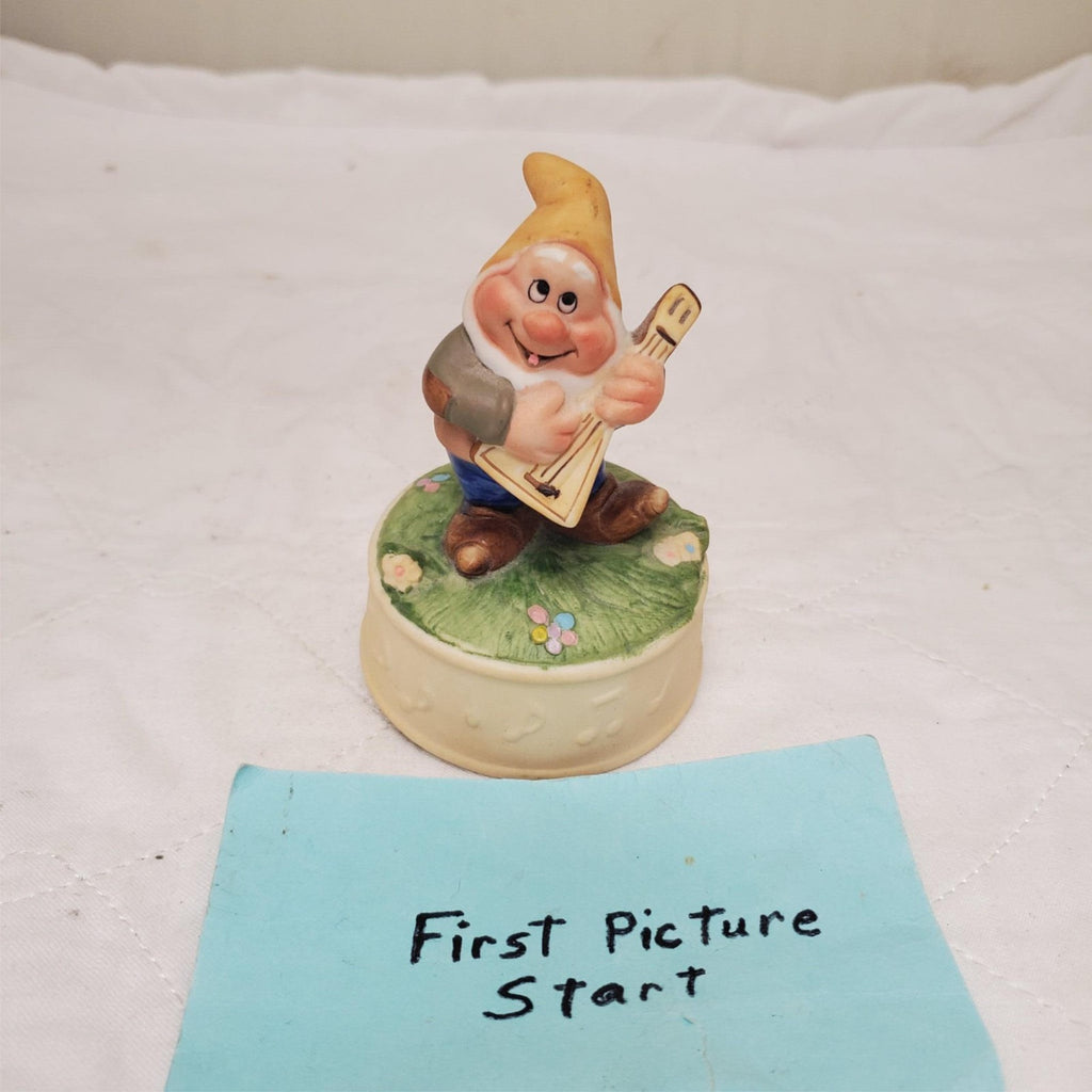 Disney Schmid Snow White Happy Dwarf Music Box Figurine