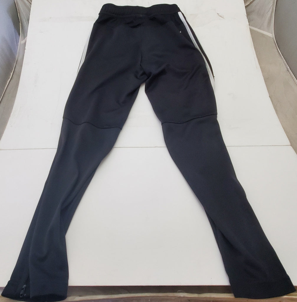 Adidas Pants Boys Medium Gray White Striped Casual Gym Workout Zipper Youth