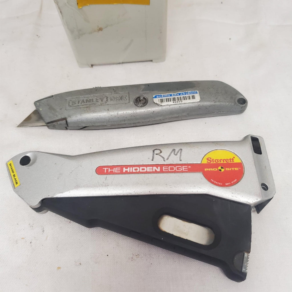 Stanley 99E Knife & Starrett Hidden Edge Utility Knife with Safety Lock LOT-653