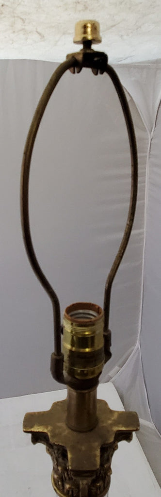 Vintage Brass Clear Crystal Mid Century Modern Electric Table Lamp Light