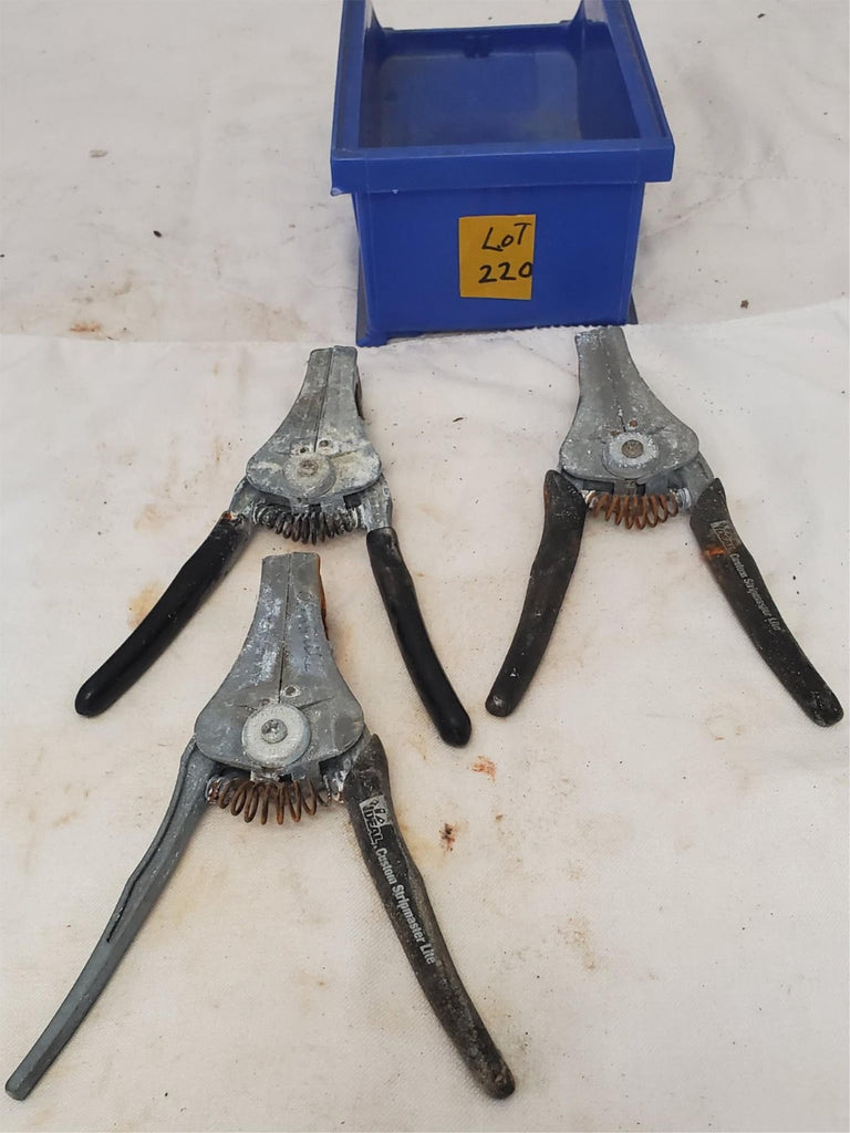 Lot of 3 Ideal Stripmaster Electrical Wire Stripper Spring-Loaded Tool LOT-220