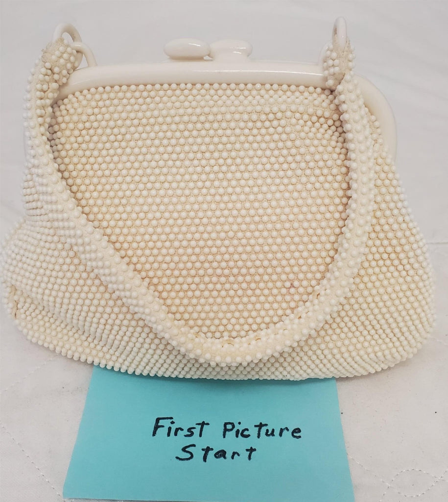 Vintage Gaymode Ivory Raffia Beaded Purse