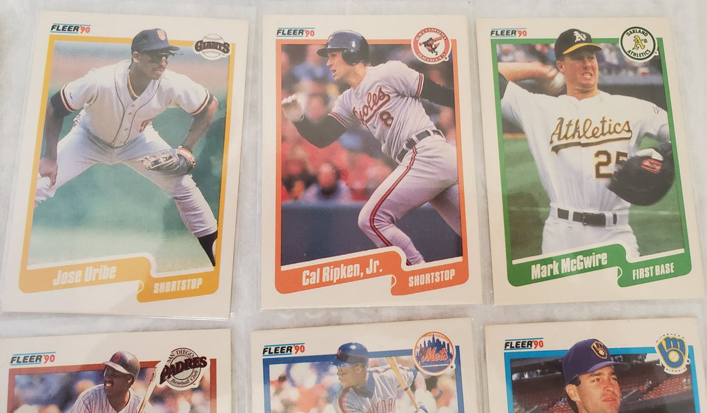 Vintage 1990 Fleer Most Valuable Baseball Trading Cards Lot Of 10