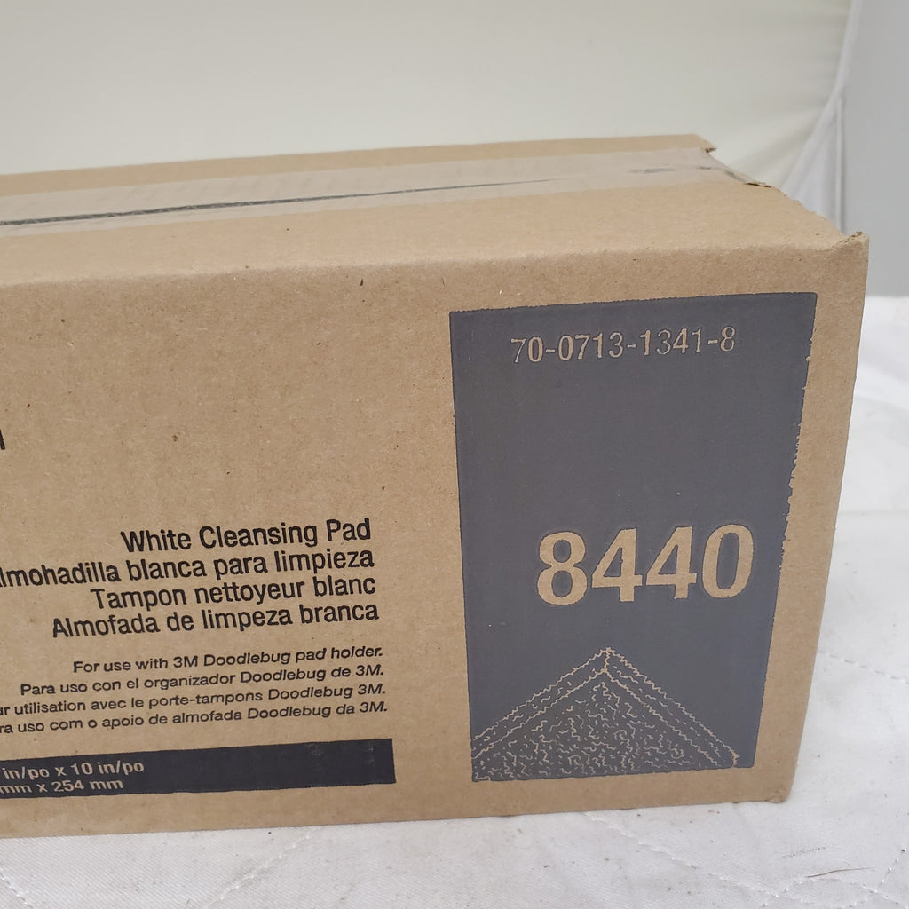 3M Doodlebug 8440 White Cleansing Pad (5pk) light-duty cleaning 10”x 5” X 1”