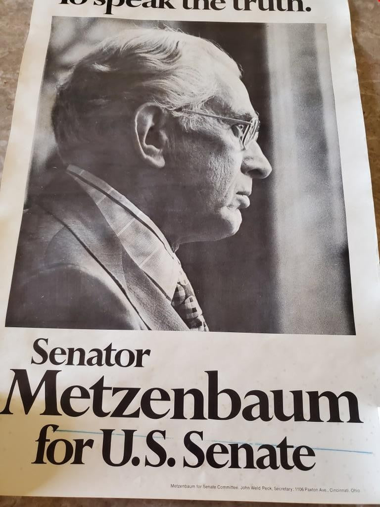Senator Metzenbaum for US Senate To Seek the Truth To Speak the Truth Art Poster