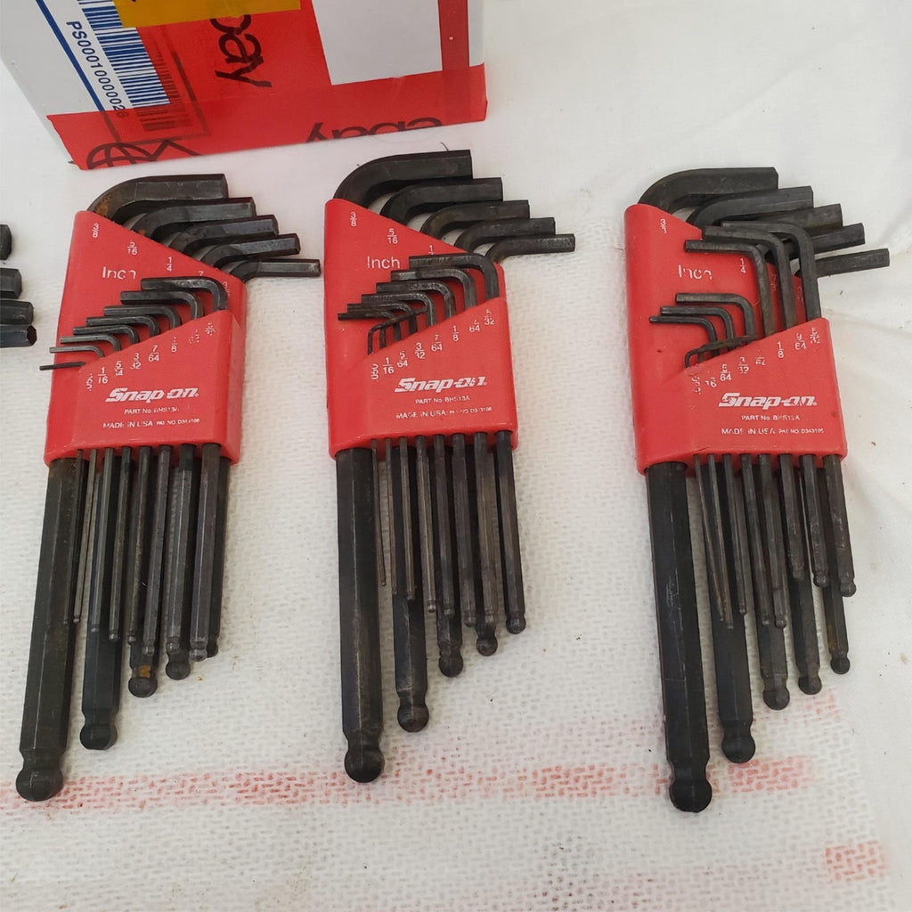 Lot of 5 Snap-on L-Shaped Hex Wrench & Allen Key Sets SAE & Metric LOT-1053