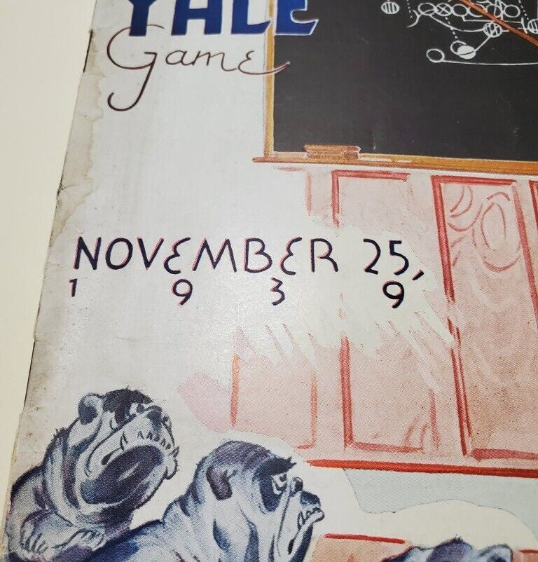 FOOTBALL Harvard AA News vs. Yale GAME Official Program November, 25 1939