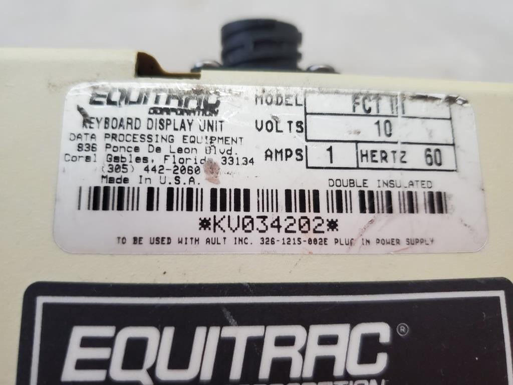Equitrac Keyboard Display Unit Data Processing Equipment