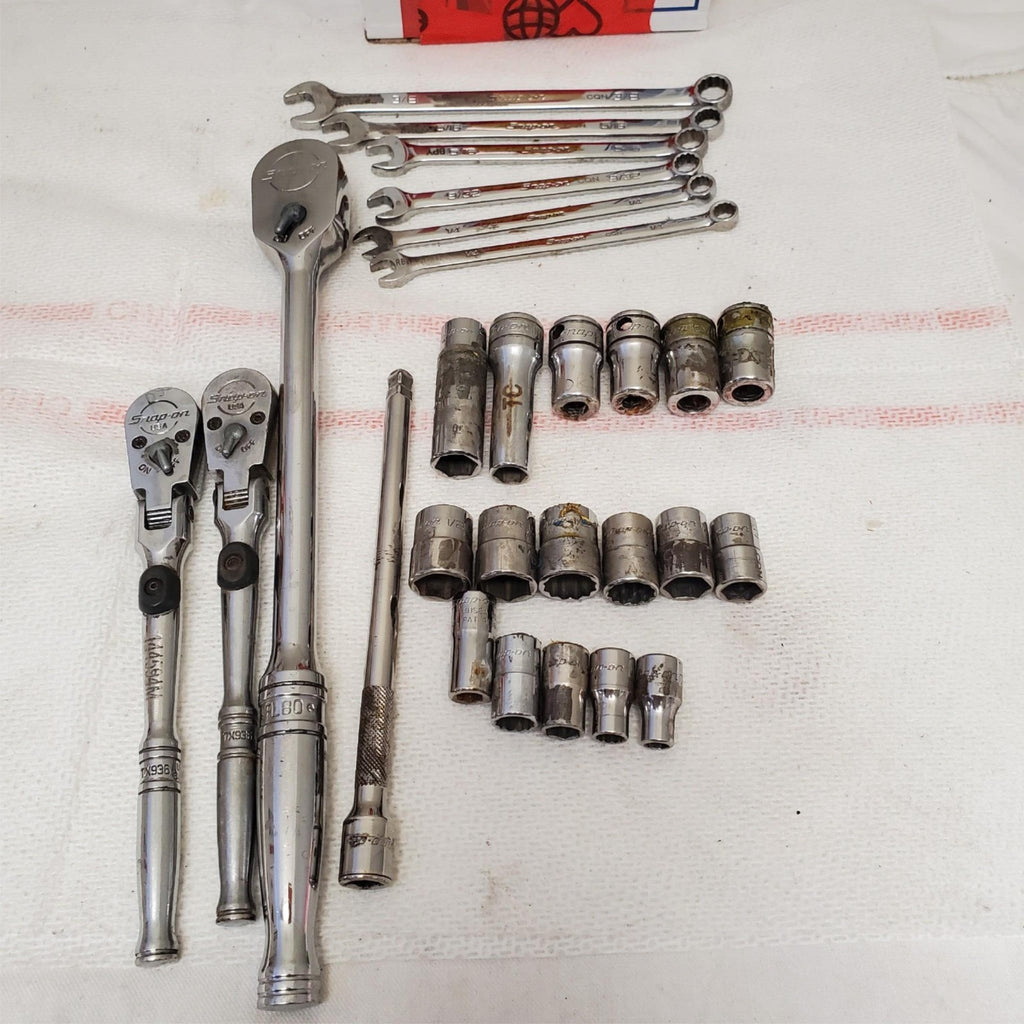 Lot of 27 Snap-On Mixed Hand Tools Socket Set, Wrenches, Ratchets LOT-1043
