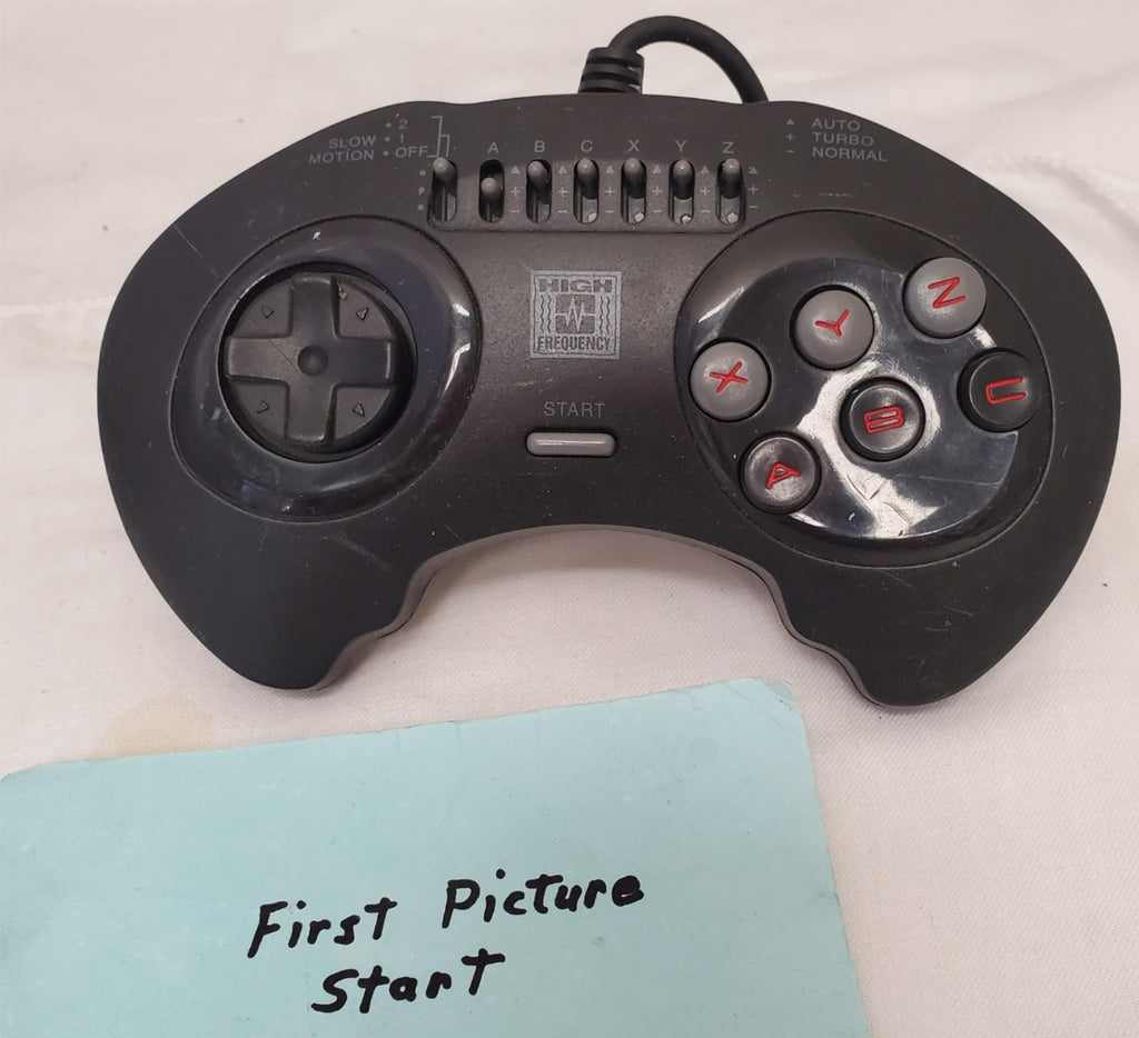 Sega Genesis High Frequency Black 6 Button Controller