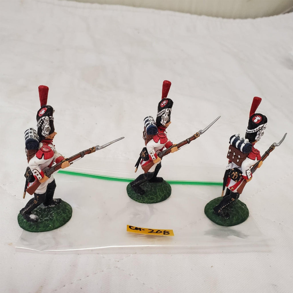 Lot of 3 Hand Painted Metal Toy Soldier Attacking Infantry CM-208