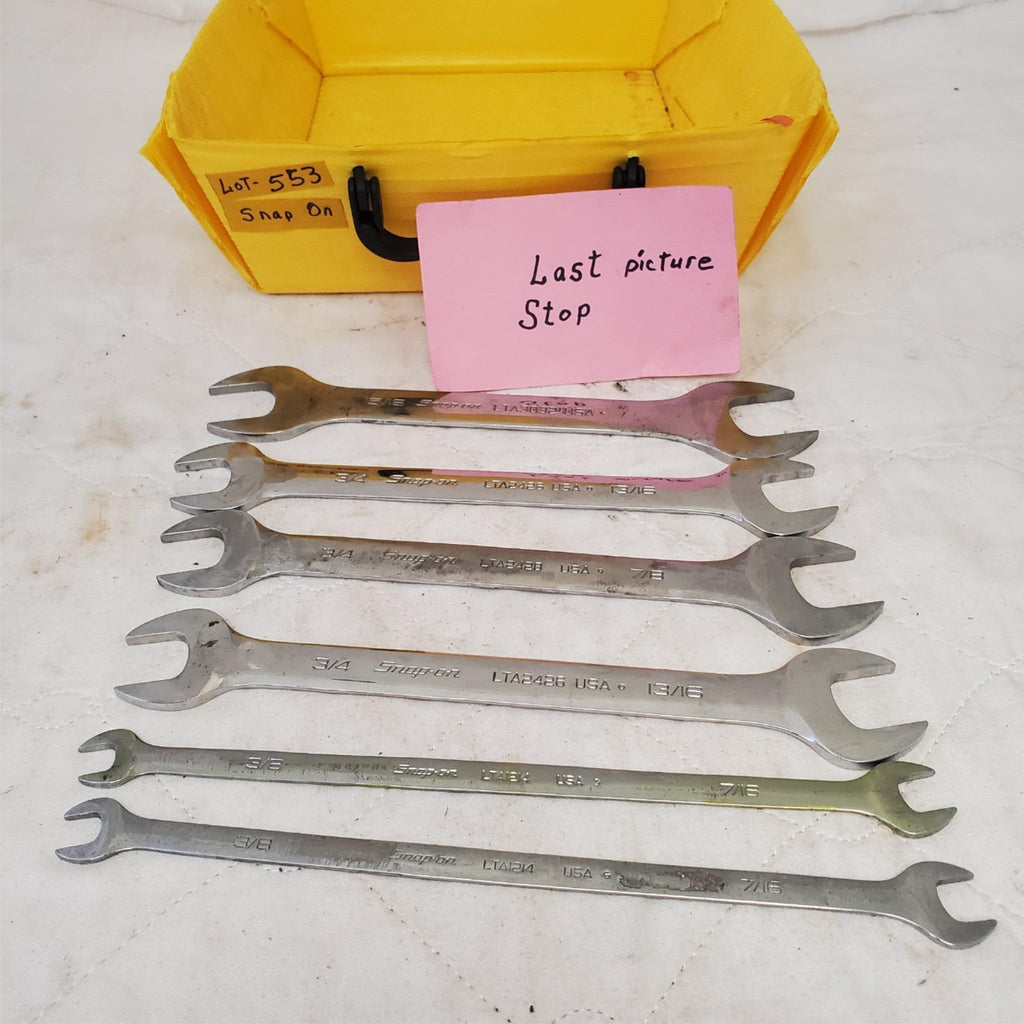 Lot of Snap-On Standard 4-Way Angle Open End Wrench LOT 553