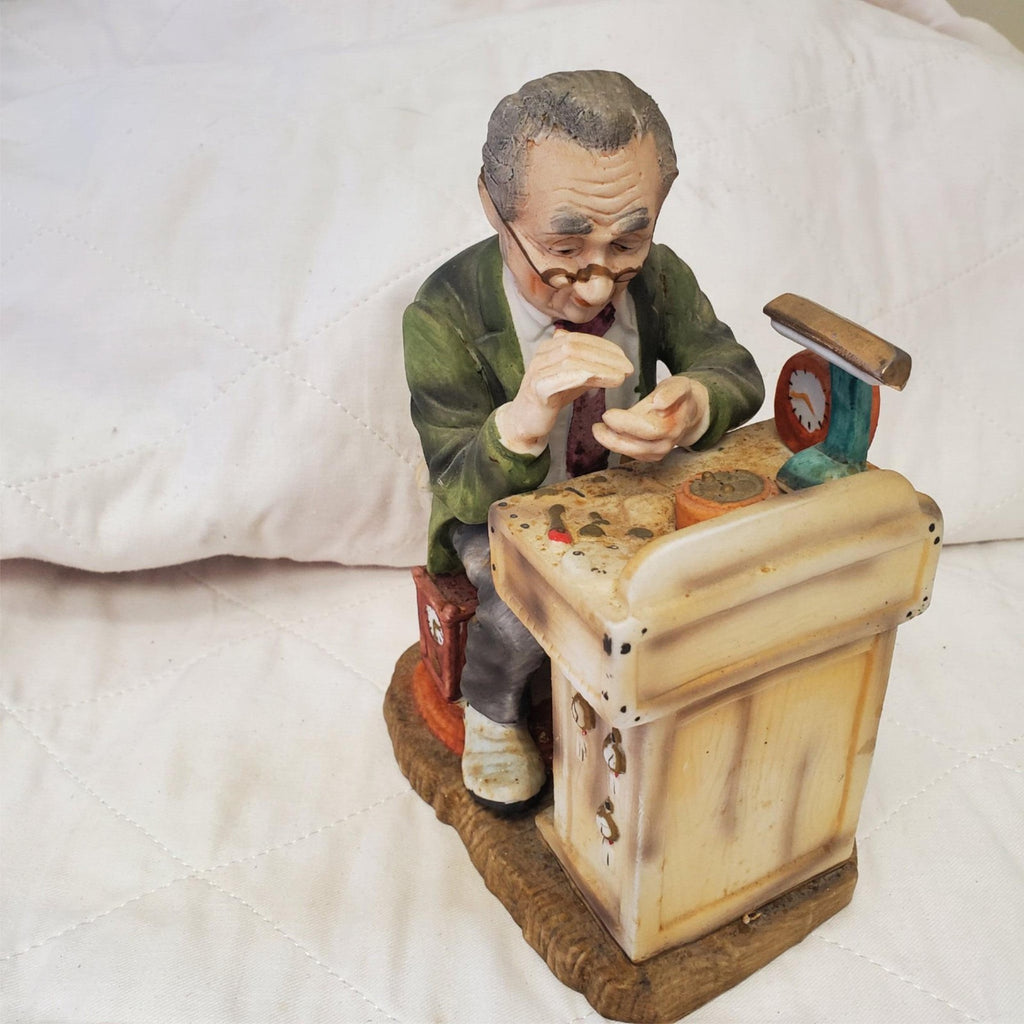 LEFTON 6647 Porcelain Bisque Watchmaker Horologist Figurine