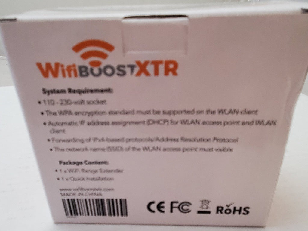 Wi-Fi Boost XTR Wi-Fi Range Extender REPEATER . Quick Plug In Installation