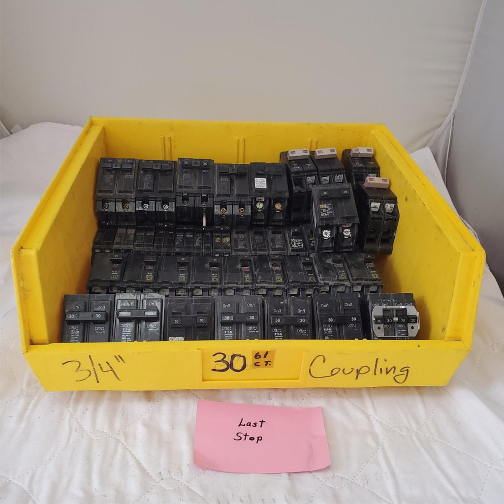 Large Lot of 61 Used Circuit Breakers Assorted