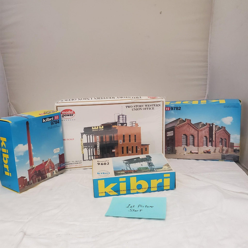 Lot of 4 Vintage HO Scale9784,9602,9782 Kibri Model Power Western Union Building