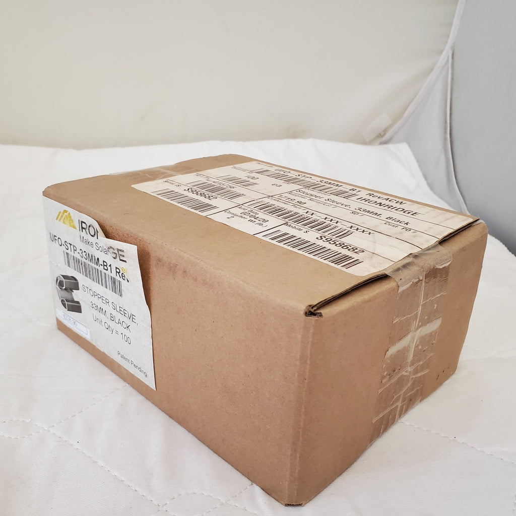100 Pieces UFO-STP-33mm-B1 Rev A IronRidge Stopper Sleeves Black
