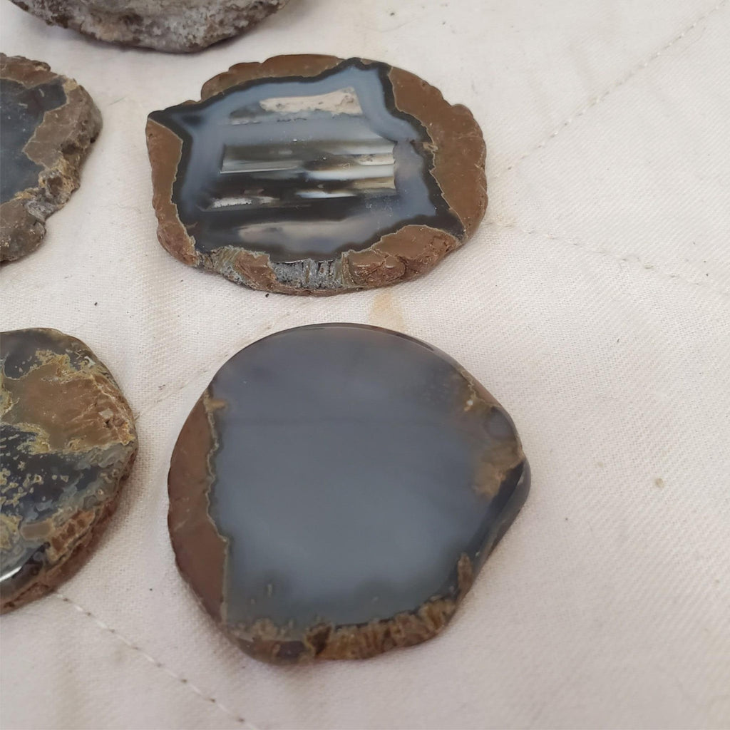 Collection of Natural Beautiful Agate Geode Druzy Slices