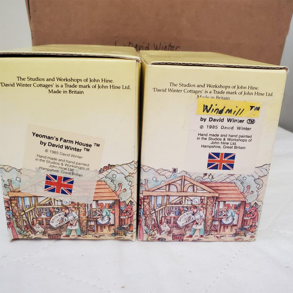 David Winter's The Windmill & Yeomans Farm House Handmade & Hand Painted
