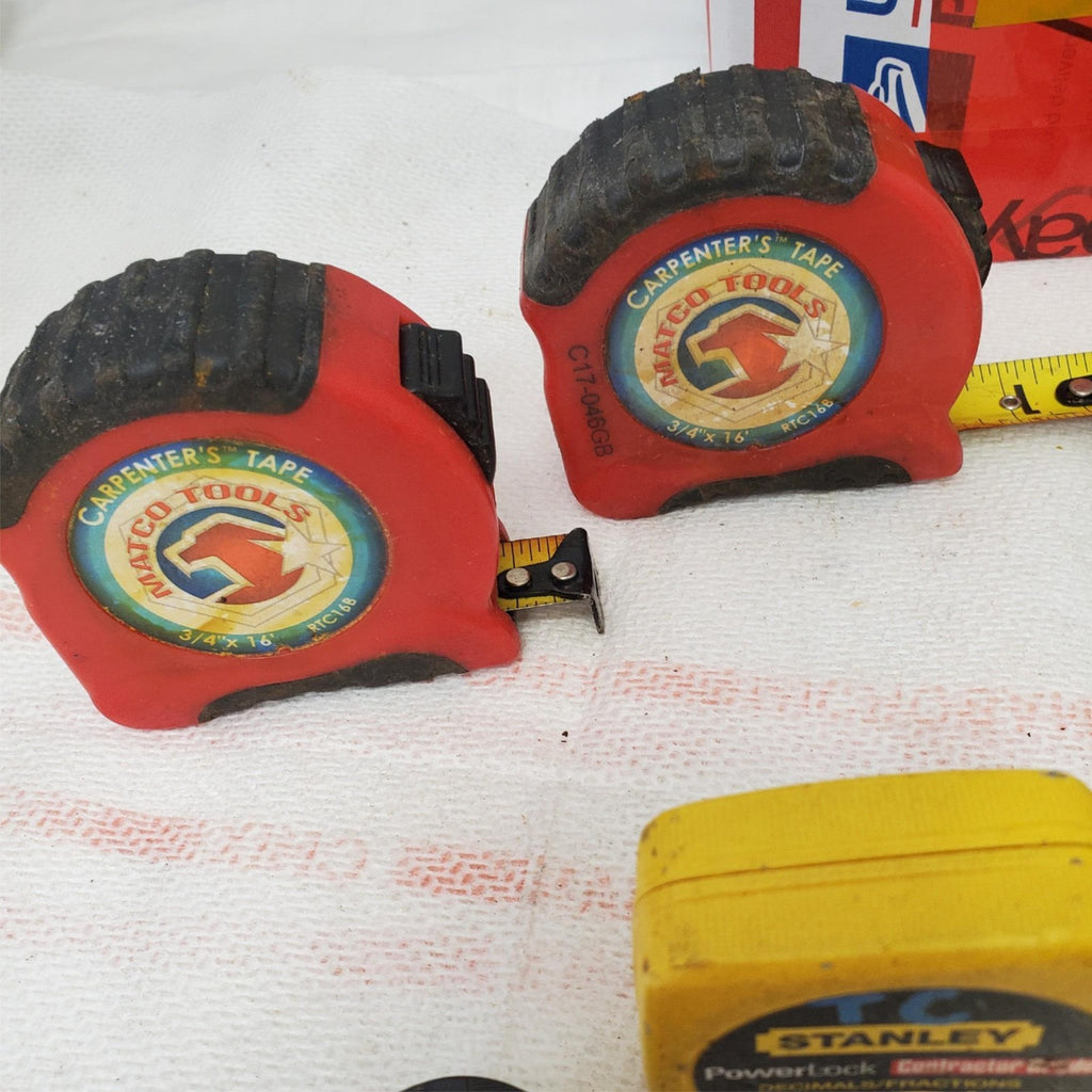 Lot of 7 Measuring Tapes Mixed Brands & Sizes Stanley Extech Mechanic LOT-1051