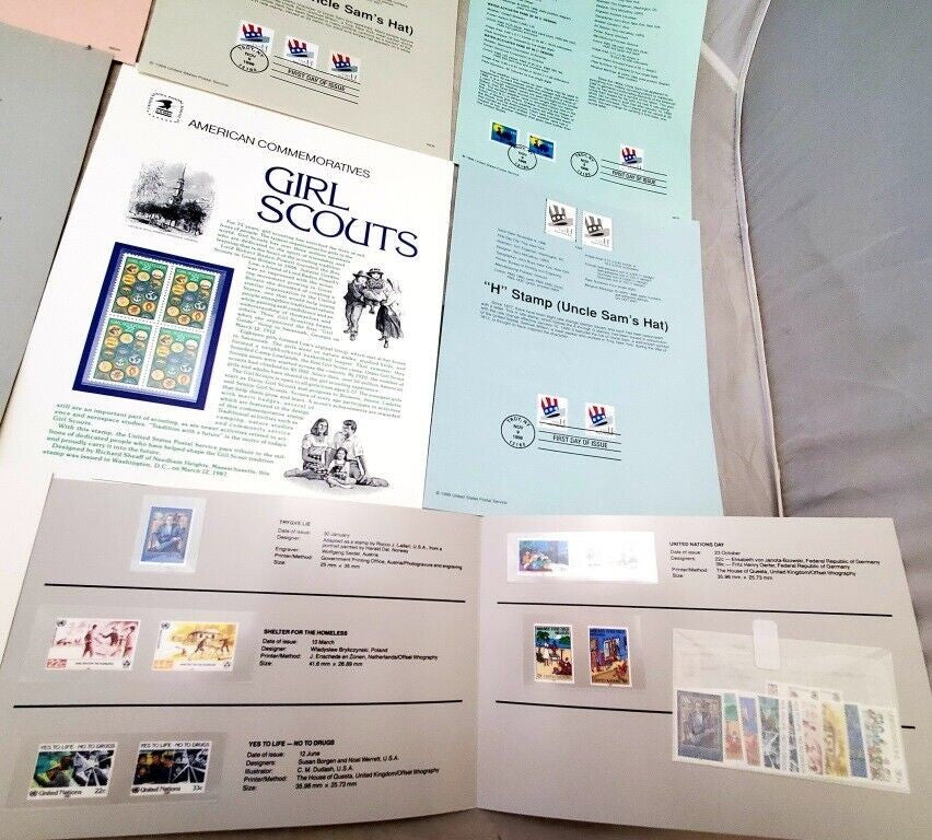 Lot Republic of Texas Commemorative Stamps GIRL SCOUTS, H Stamp Uncle Sam's Hat