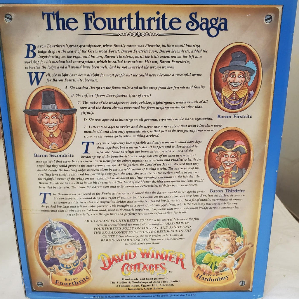 David Winter's Cottages Mad Baron Fourthrite's Folly 1992