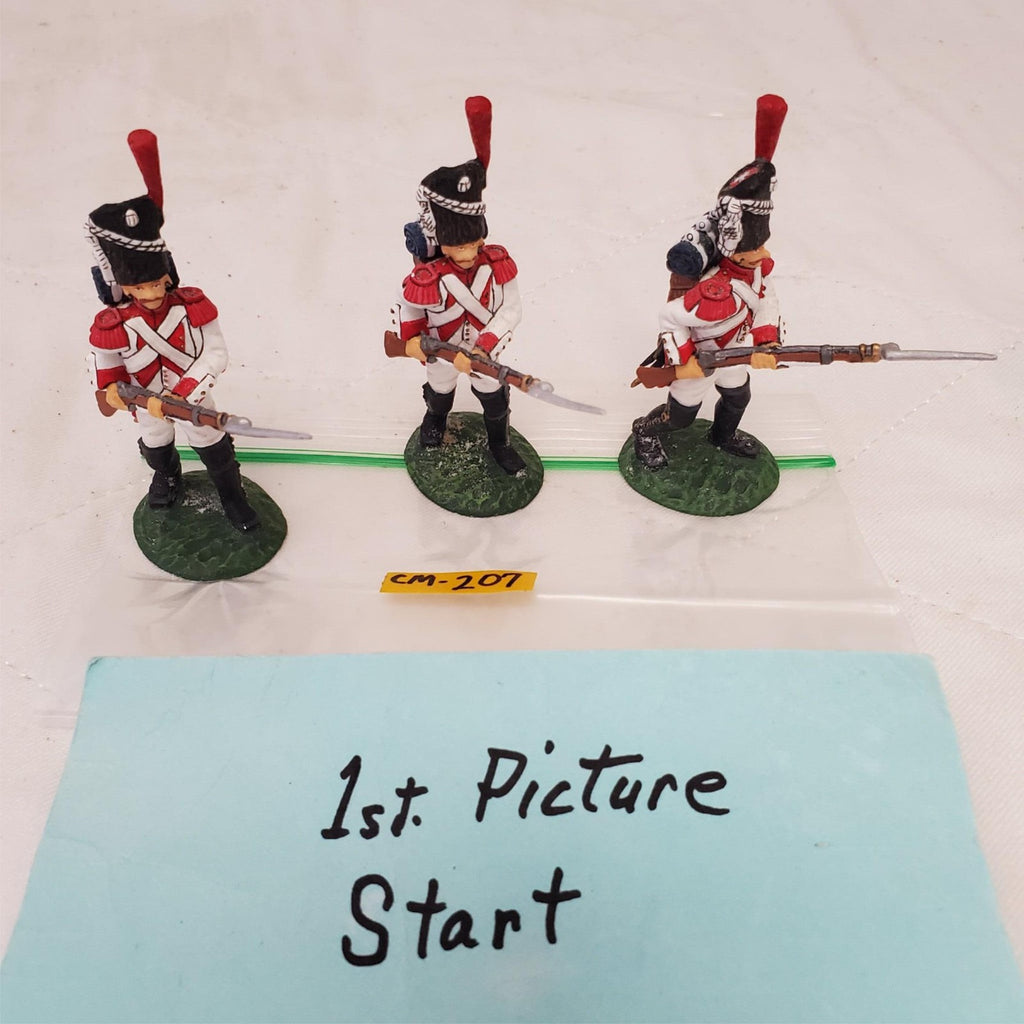 Hand Painted Metal Toy Soldier Lot of 3 Attacking Infantry CM-207