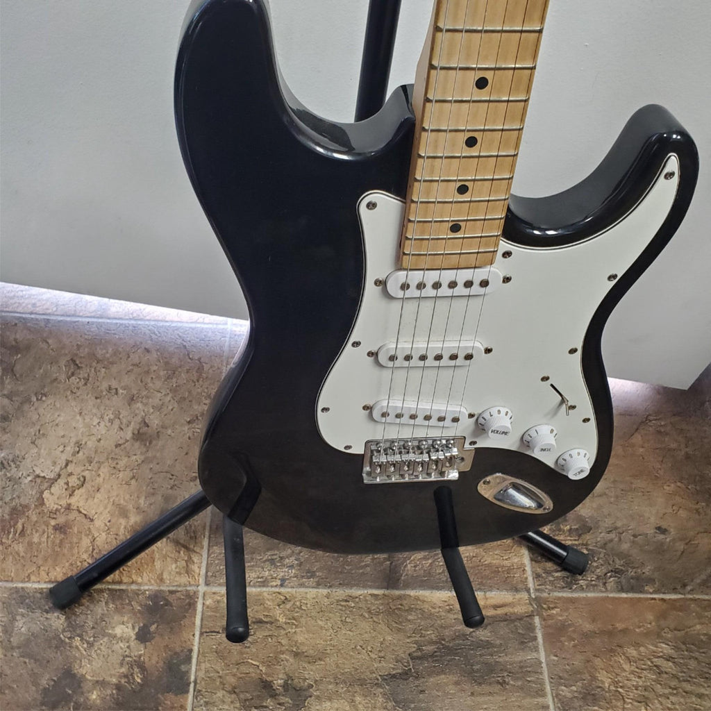 Kona Strat Style Black & White Electric Guitar