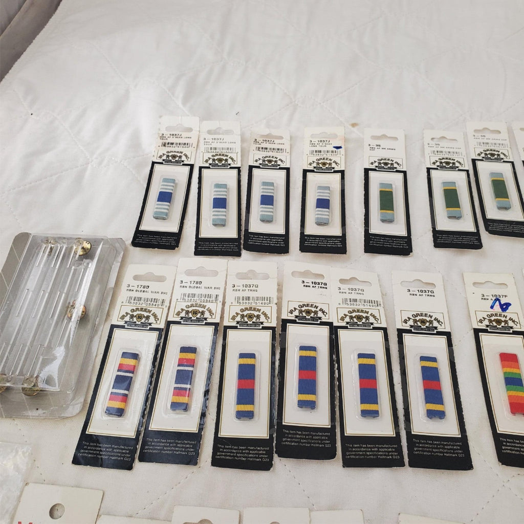 Lot of Assorted Military Ribbon Bars and Pins