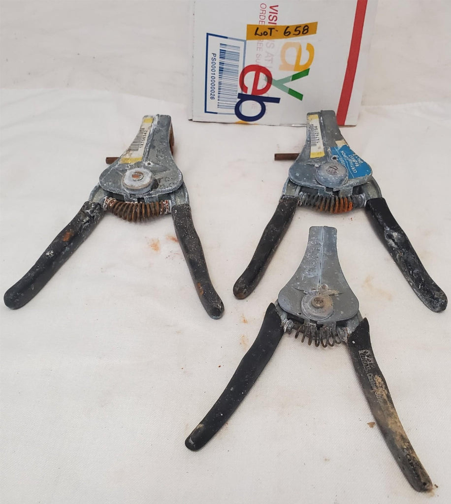 Lot of 3 Electrical Wire Stripper Spring-Loaded Tool LOT-658