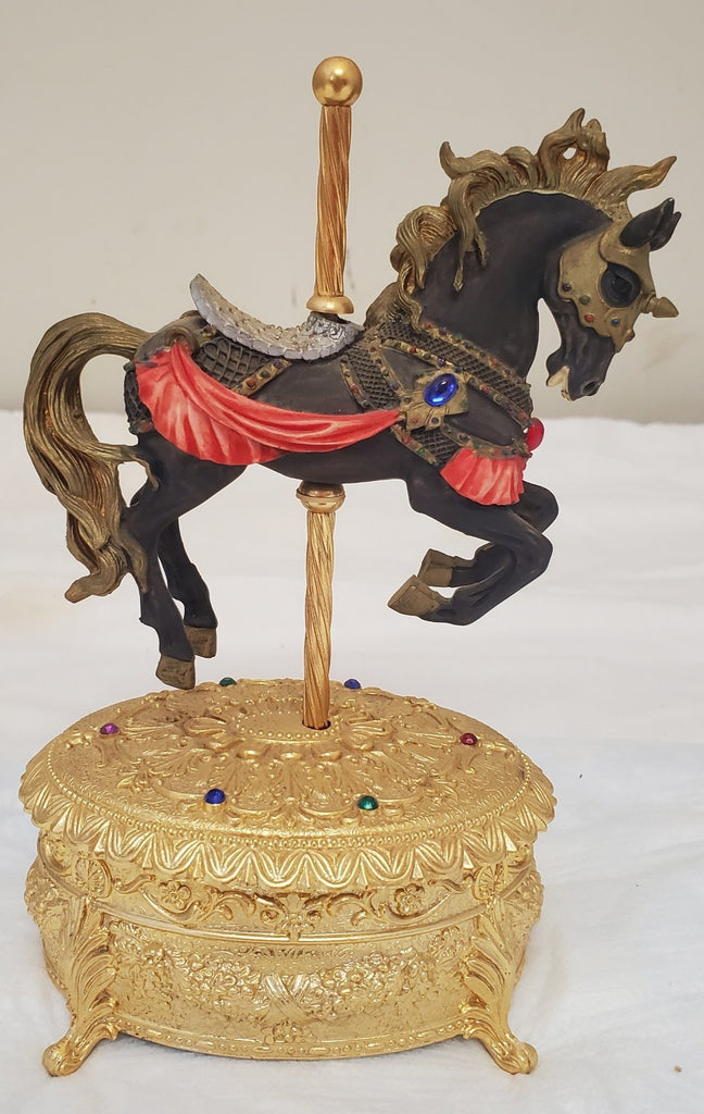 San Francisco Music Box Company Carousel Black Horse Symphony
