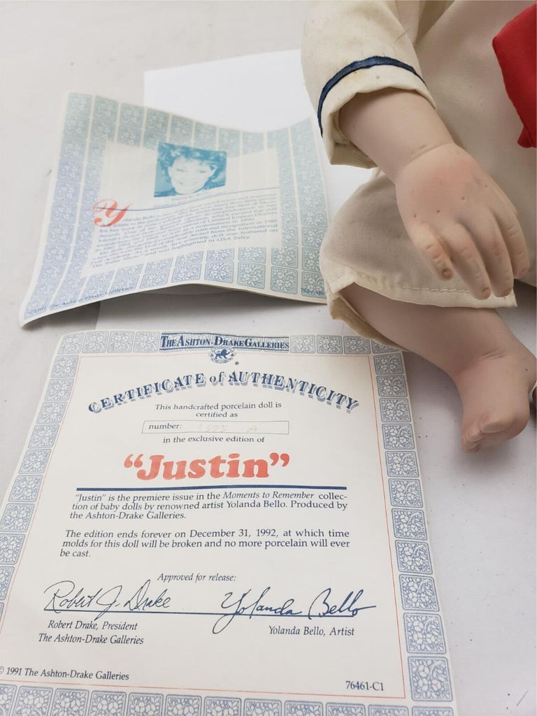 The Ashton Drake Galleries Justin Boy Porcelain Doll By Yolanda Bello