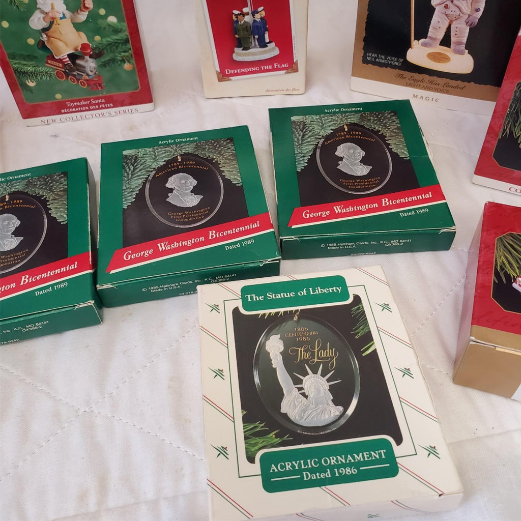 Large Lot of Train and Space Christmas Ornaments Collection