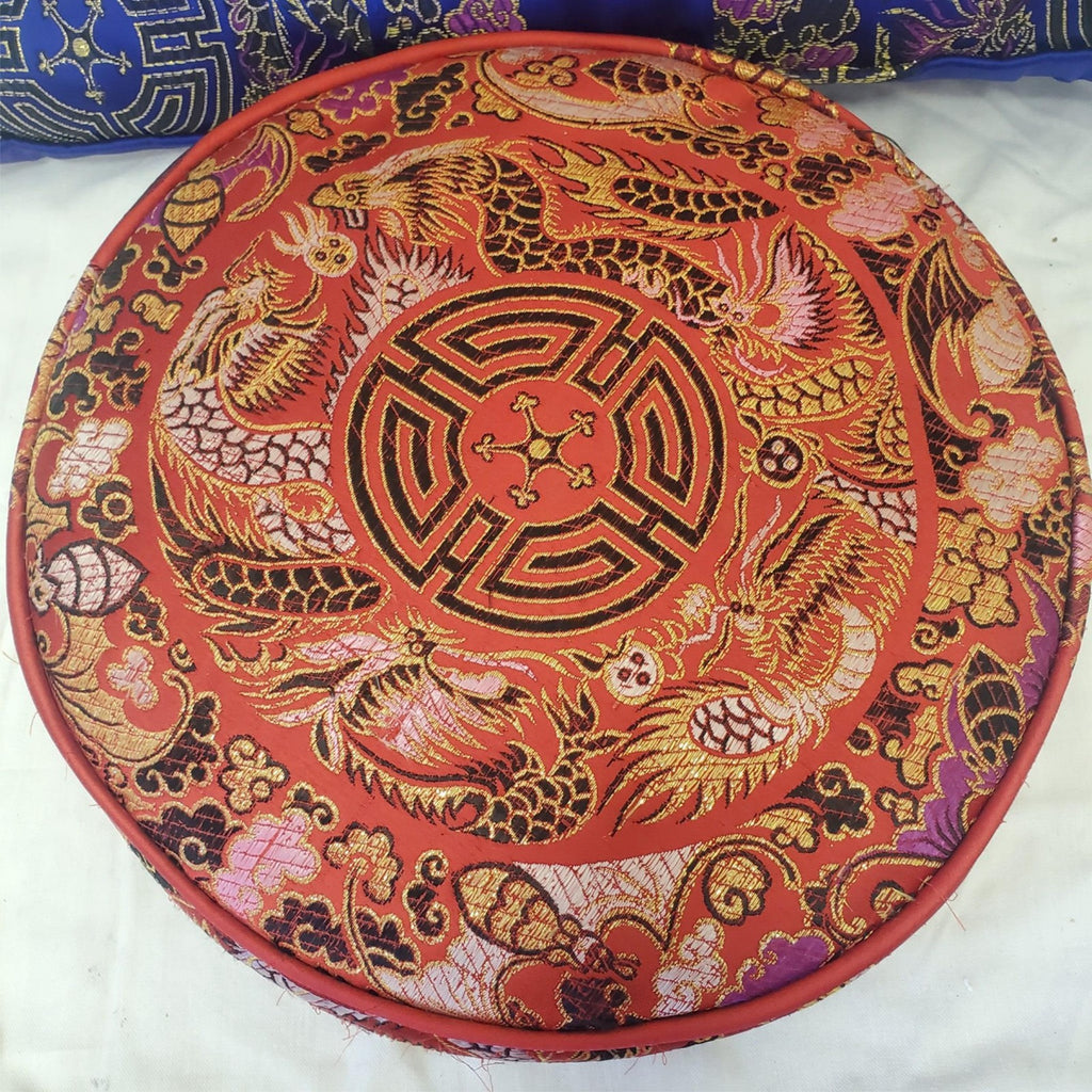 Royal Blue Embroidered Longevit Chinese Silk Pillow & Tibetan handmade Cushion 