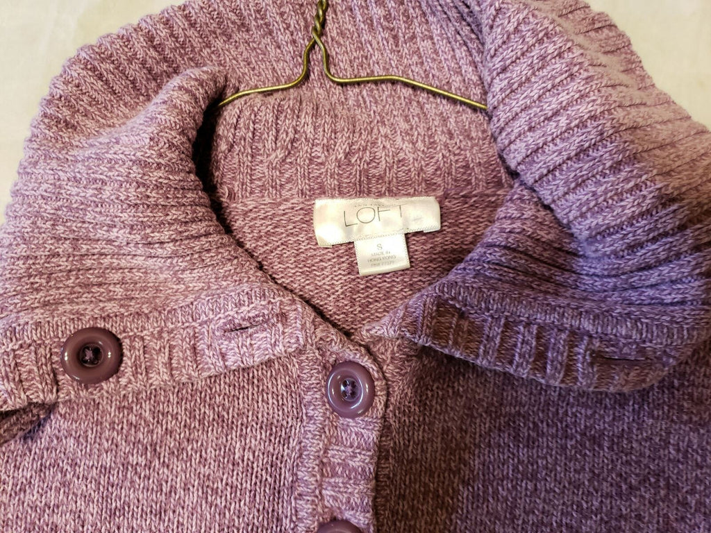 Ann Taylor LOFT Womens buttons collar Long Sleeve Sweater Wool Alpaca Size Small