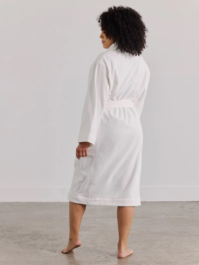 Avocado Organic French Terry Robe White Color Size Large $119