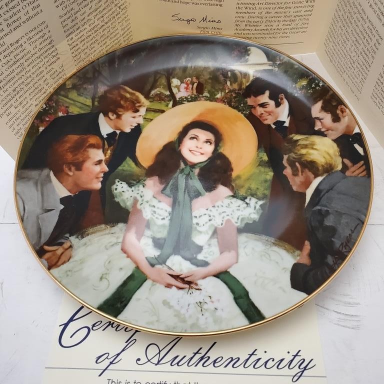 Gone With The Wind Golden Anniversary Plate “Scarlett and Her Suitors”