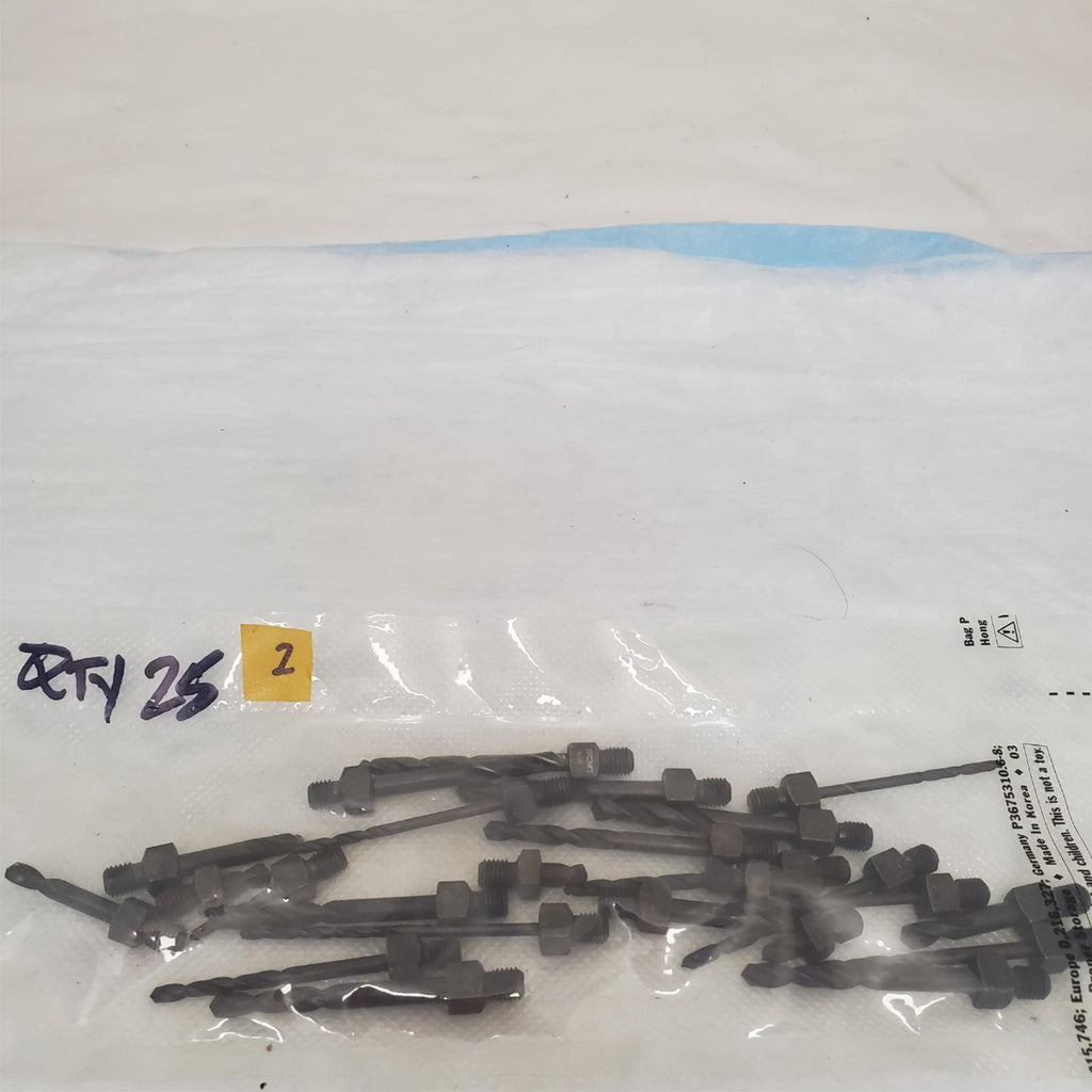 Lot of 25 Assorted Threaded Drill Bits Aircraft Tool - 2