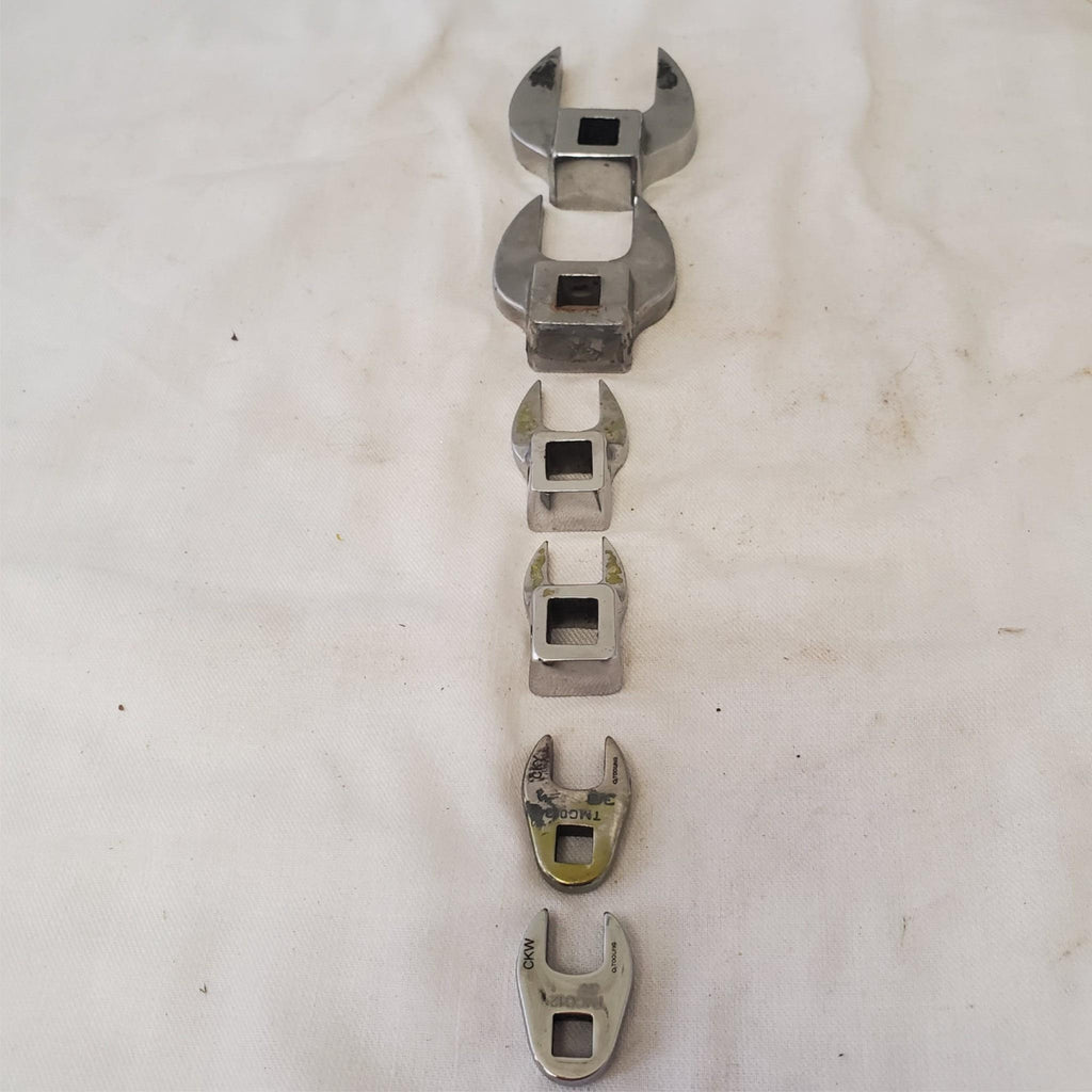 Lot of 6 Snap On Open-end Chrome Crowfoot Wrench LOT 445